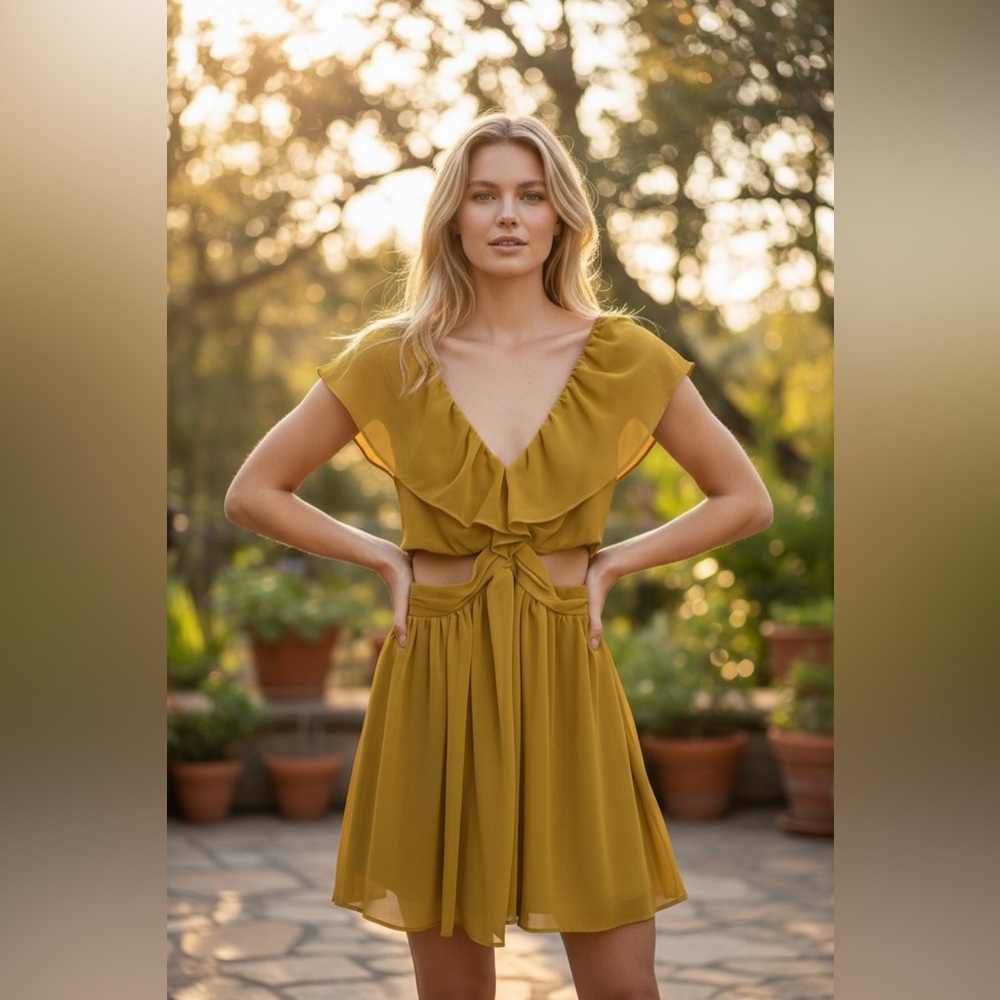 KEEPSAKE the Label Mustard Backless Dress